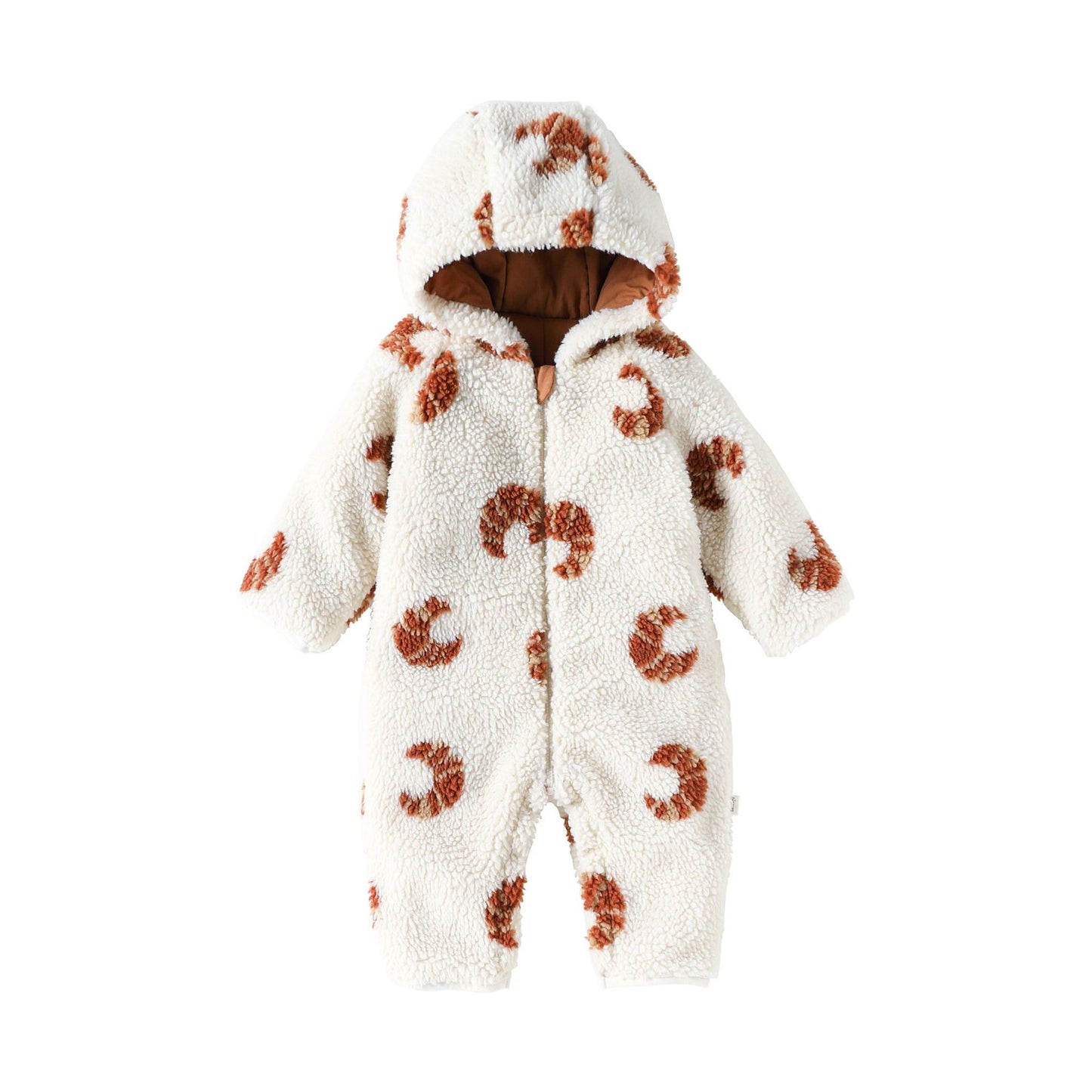Nordic Style Baby Fleece Romper - Hooded Jumpsuit for Infant Winter Wear