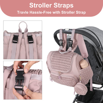 Spacious & Lightweight Diaper Backpack with Insulated Pocket – Large Capacity Baby Bag, Stroller Hooks, Water-Resistant | Perfect for Travel & Everyday