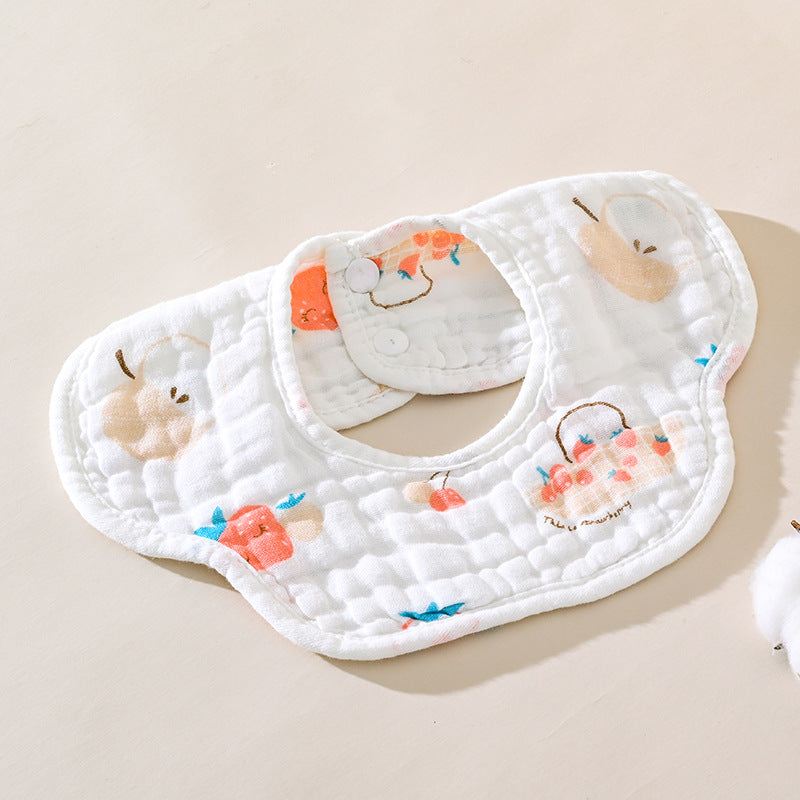 5 PCS Baby Pure Cotton Petal Bib，Newborn Muslin Bibs For Teething And Drooling