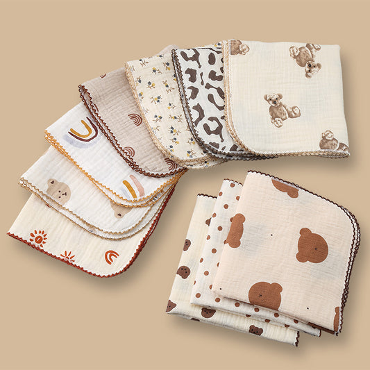 5-Pack Baby Washcloths - Multipurpose Burp & Face Towels