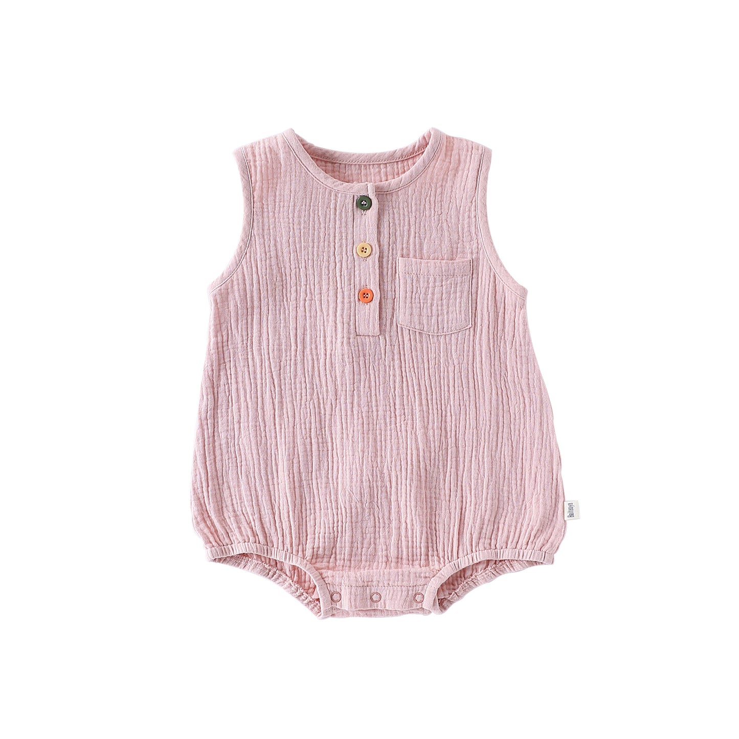 100% Cotton Baby Bodysuit - Breathable Sleeveless Romper for Infant Boys Girls