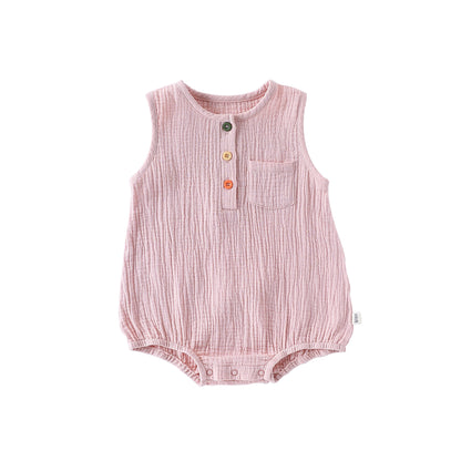 100% Cotton Baby Bodysuit - Breathable Sleeveless Romper for Infant Boys Girls