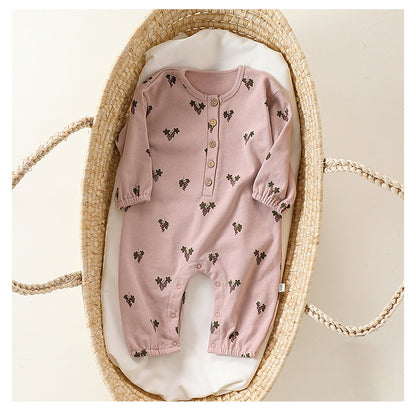 Baby Cotton Romper - Print Jumpsuit for Infant Daily Wear