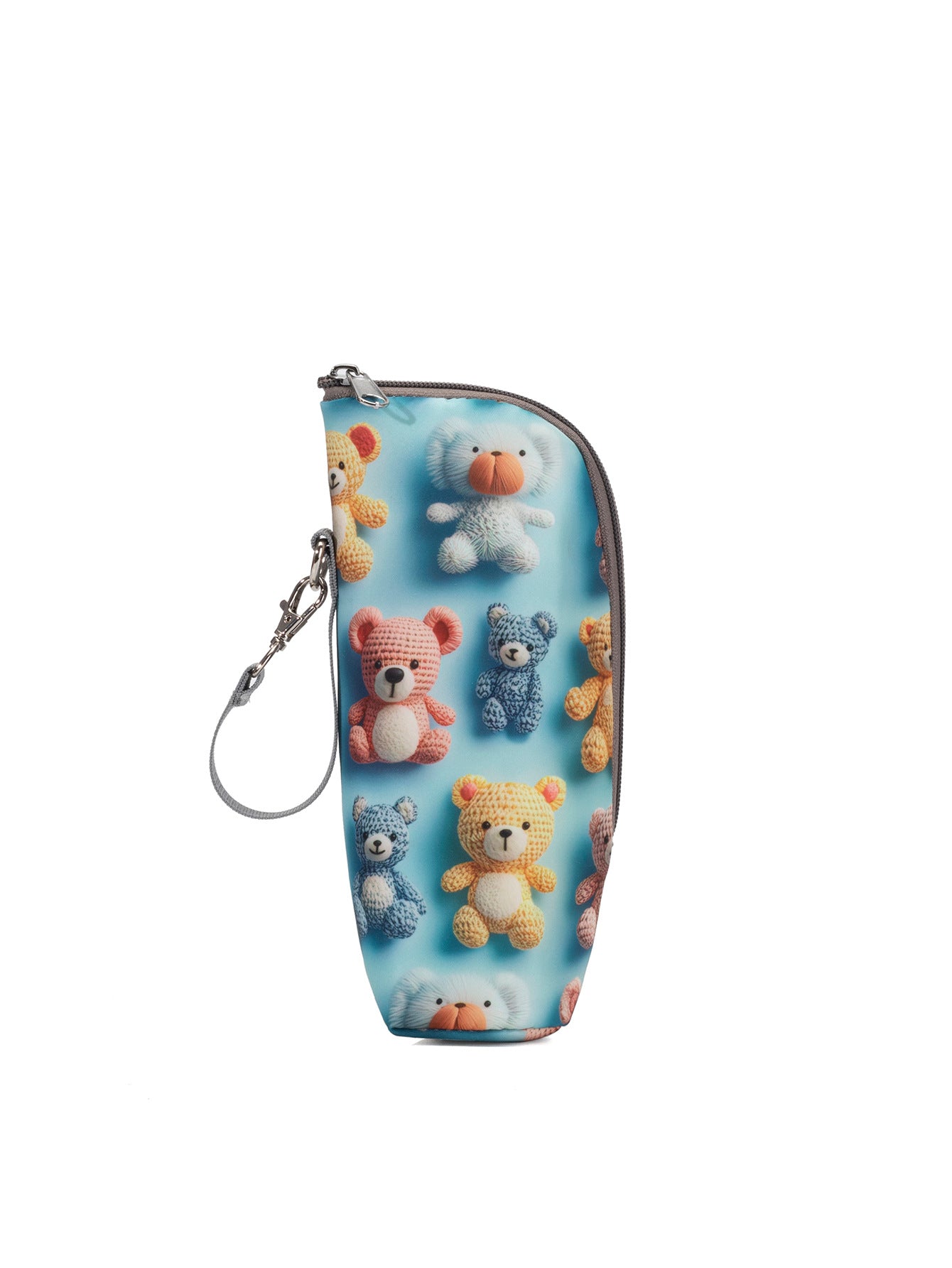 Insulated Bottle Bag with Adjustable Strap – 3D Pattern Thermal Baby Milk Bottle Holder, Portable Water Bottle Pouch for Stroller, Outdoor Travel