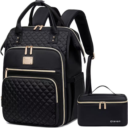 Diaper Bag Backpack with Insulated Lunch Pouch – Large Capacity Baby Bag with Changing Pad, Water-Resistant & Travel Ready