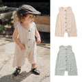 100% Cotton Baby Romper - Sleeveless Summer Jumpsuit for Infant Boys Girls