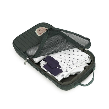 Portable Baby Essentials Organizer with Embroidered Bear, Travel Changing Pad Case for Newborn