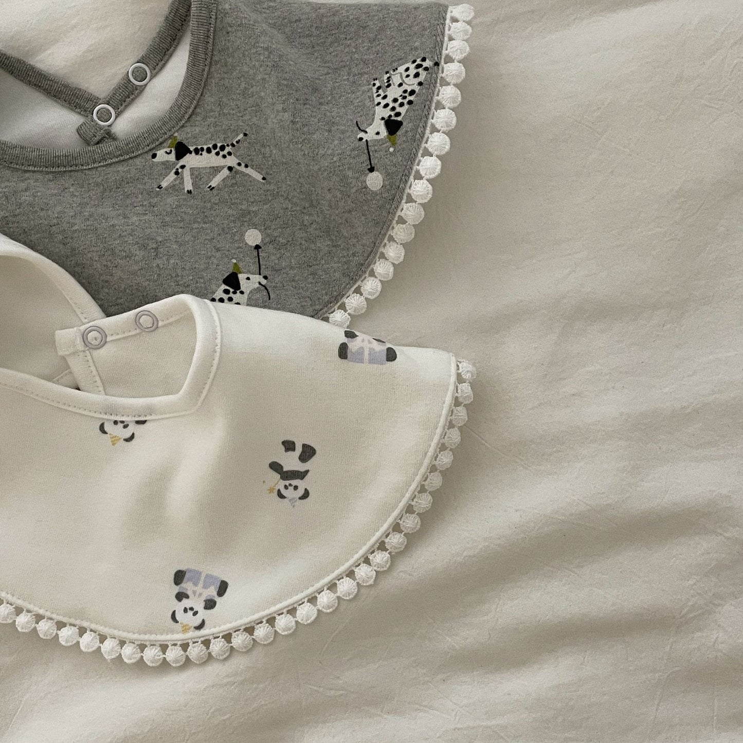 Round Baby Drool Bibs - 100% Cotton Absorbent Circle Bibs for Baby Infants