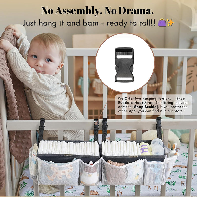 Hanging Diaper Caddy - Portable Baby Organizer with Snap Buckle