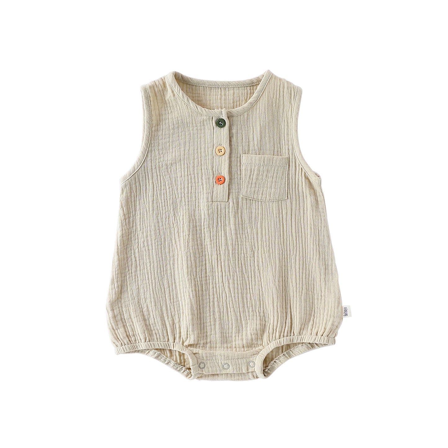 100% Cotton Baby Bodysuit - Breathable Sleeveless Romper for Infant Boys Girls