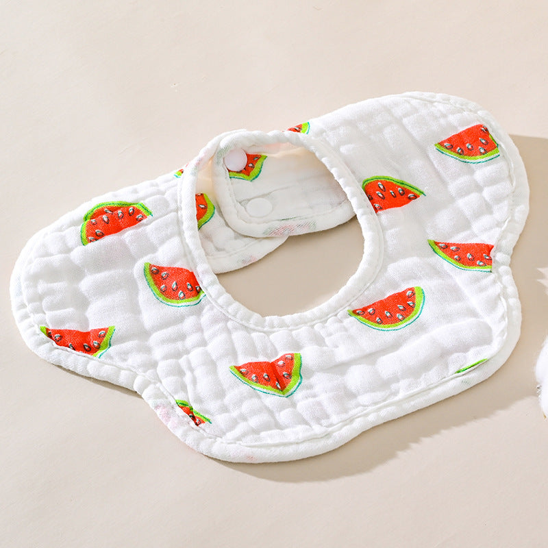 5 PCS Baby Pure Cotton Petal Bib，Newborn Muslin Bibs For Teething And Drooling