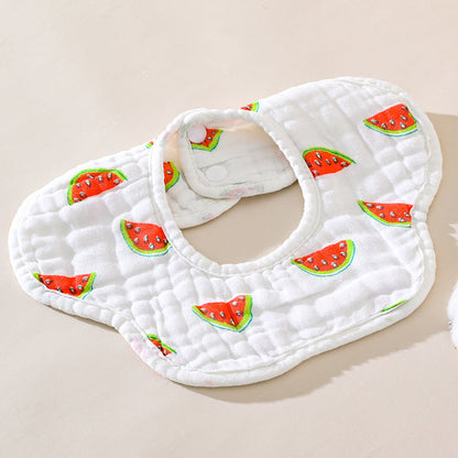 5 PCS Baby Pure Cotton Petal Bib，Newborn Muslin Bibs For Teething And Drooling