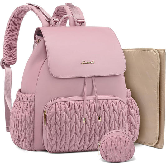 Stylish  Diaper Bag Backpack, Water-Resistant Travel Baby Bag  with Changing Pad, Stroller Straps