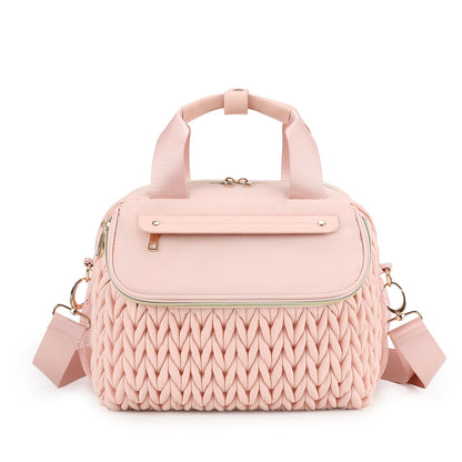 Pink Diaper Bag for Mom - Large Capacity Baby Bag with Insulated Bottle Holder & Changing Pad