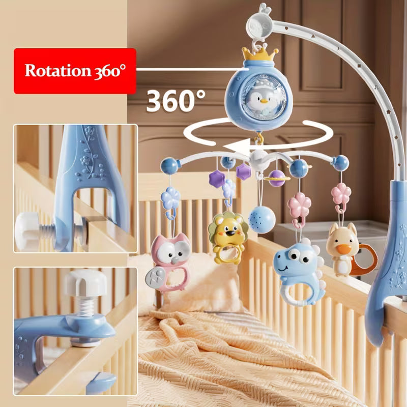 Interactive Penguin Mobile - Stimulating Baby Mobile with Soft Light & Music