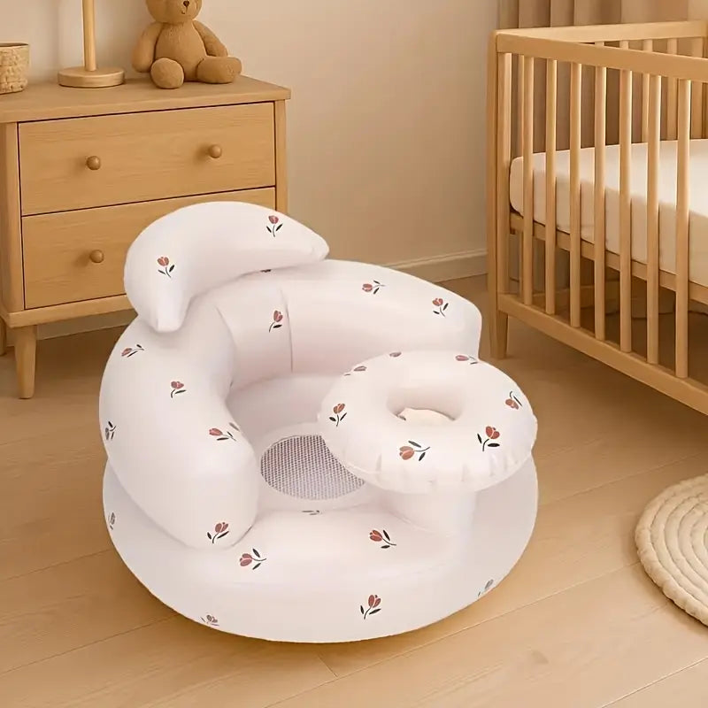 Inflatable Baby Chair with Tray - Soft Bath & Feeding Seat for Toddlers (Ideal Christmas Gift)