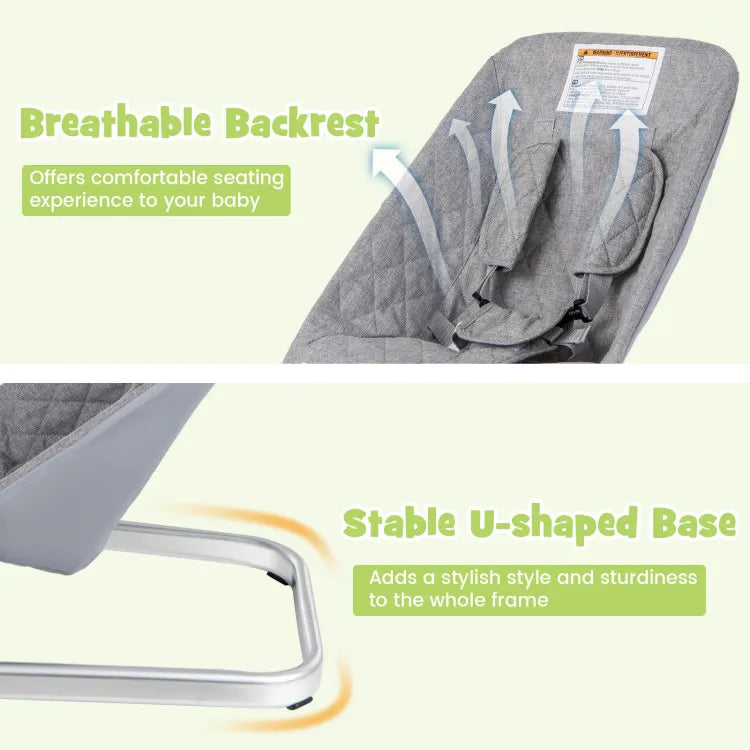 Baby Bouncer Seat with Aluminum and Metal Frame