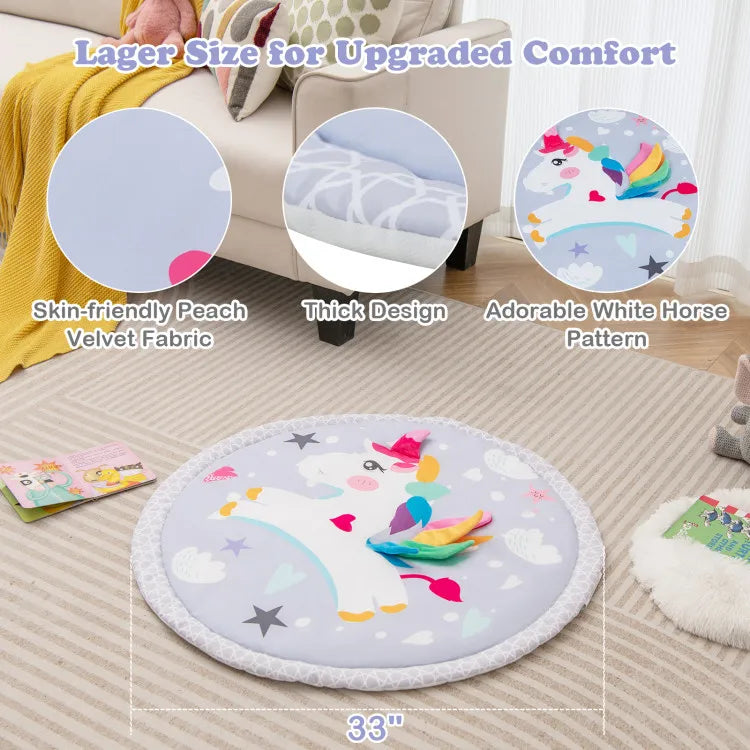 Baby Play Gym Mat 7-in-1 Tummy Time Activity Mat with 5 Detachable Toys