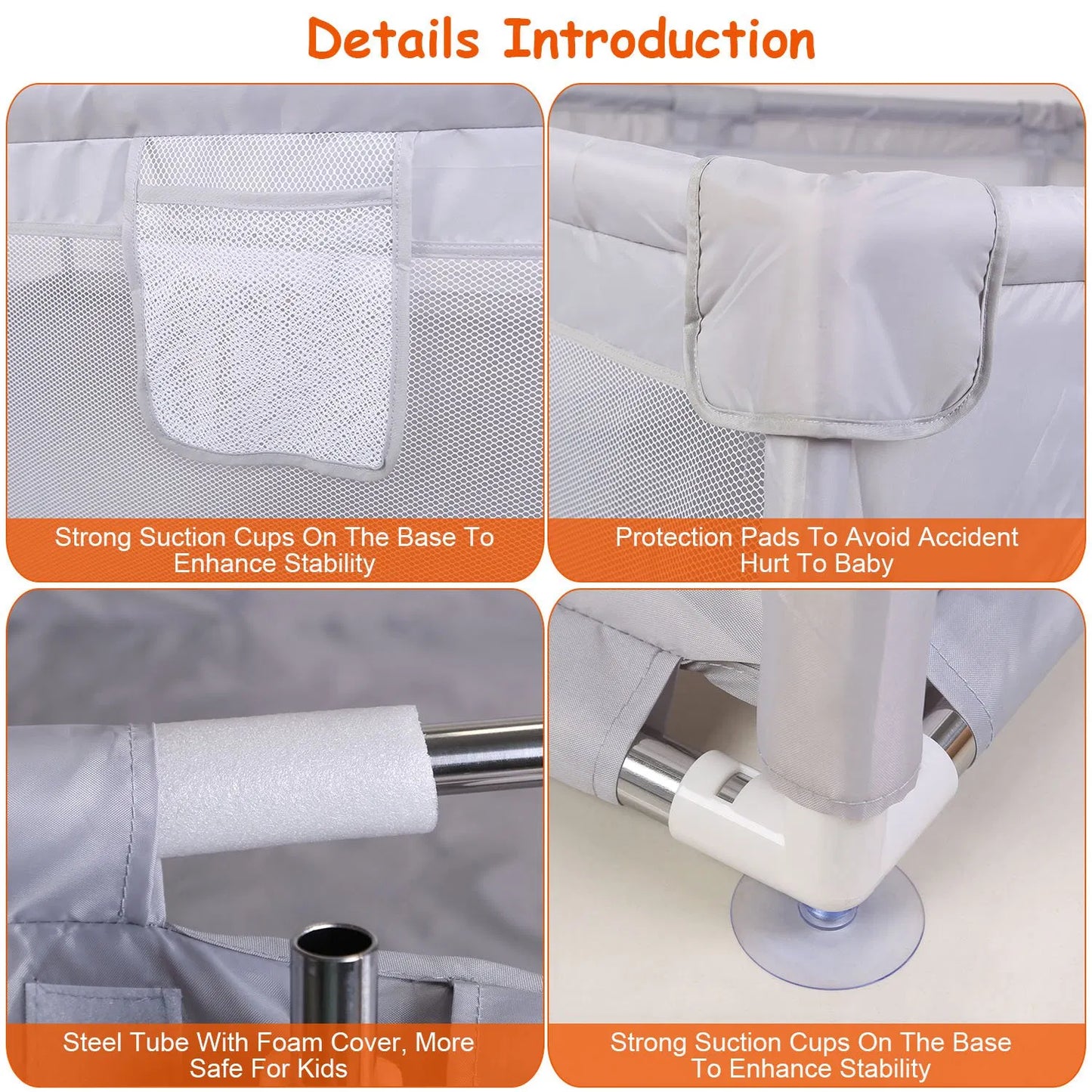 Baby Playpen 71x59x26in Infant Play Game ChildFence Play Yards Breathable Kids Activity Center with Anti-Slip Suction Base Zipper Door for Infants Toddlers