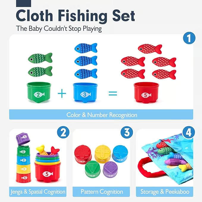 22 Pcs Toddler Fishing Toys Montessori Toys for 1 Year Old Boy Girl Birthday Gift