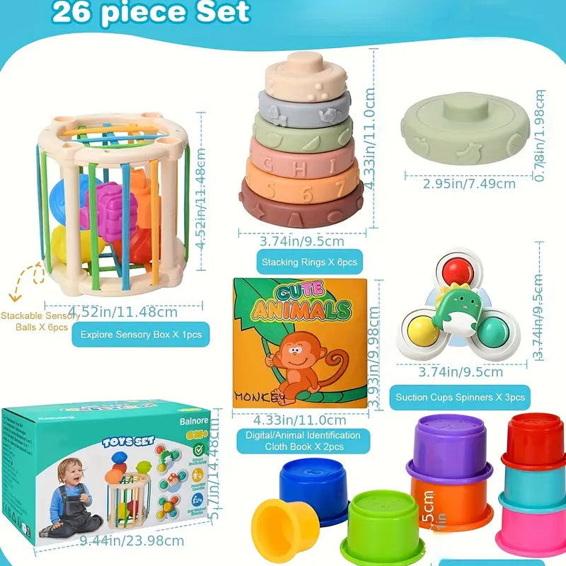 2025 New 6-in-1 Baby Toy Set, Ideal Baby Enlightenment Gift, Perfect For Birthdays/Christmas Of Kids Aged 0-4.