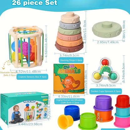 2025 New 6-in-1 Baby Toy Set, Ideal Baby Enlightenment Gift, Perfect For Birthdays/Christmas Of Kids Aged 0-4.