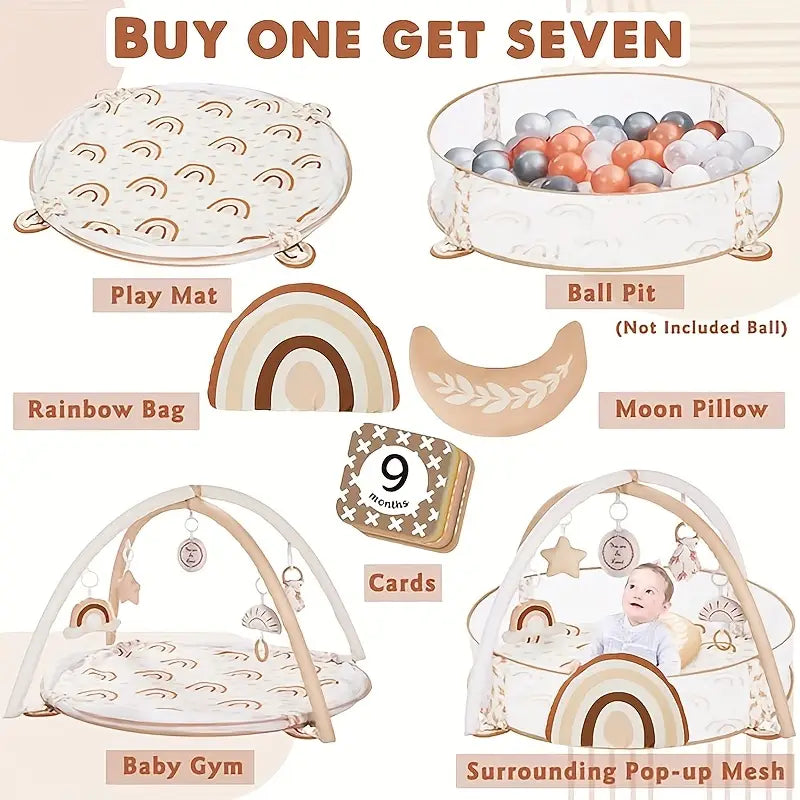 6-in-1 XL Large Baby Gym & Ball Pit, Combination Baby Activity Gym  6-12 Months