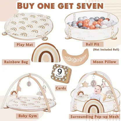 6-in-1 XL Large Baby Gym & Ball Pit, Combination Baby Activity Gym  6-12 Months