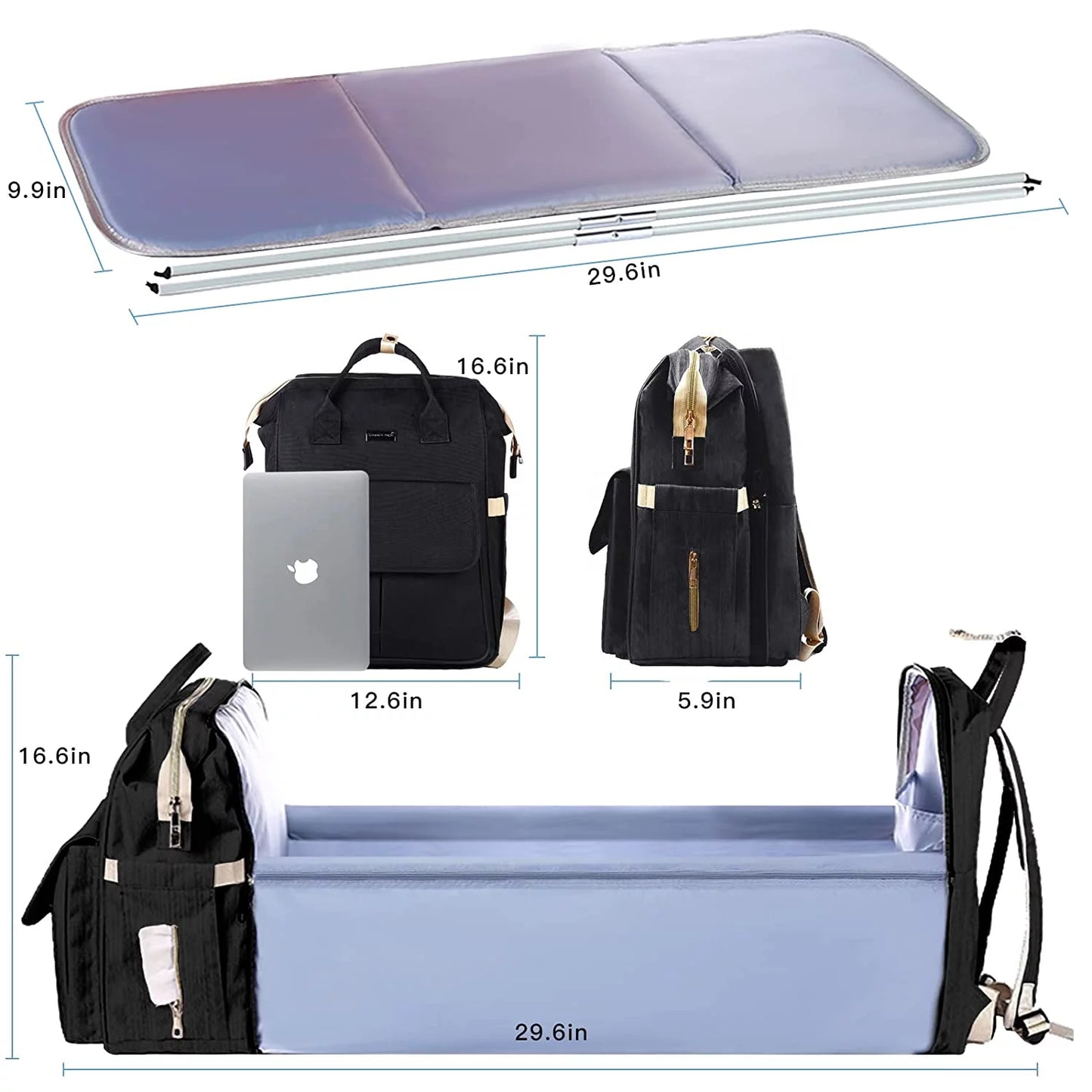 Diaper Bag Backpack Portable Baby Bag for Boys & Girls