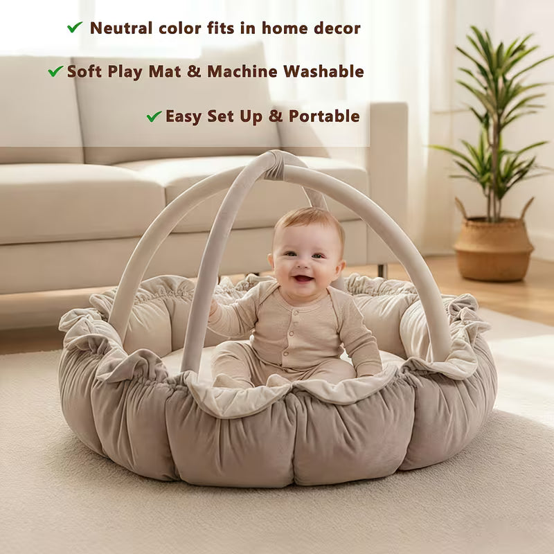 5-in-1 Cloud Plus Baby Play Gym | Ultra Plush Tummy Time Mat