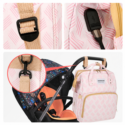 Lightweight Diaper Bag Backpack – Oxford Mommy Bag with Changing Station & Insulated Pockets
