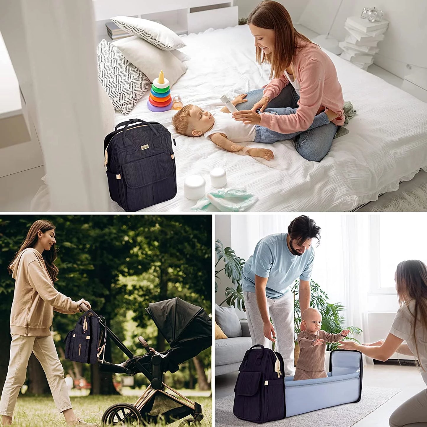 Diaper Bag Backpack Portable Baby Bag for Boys & Girls