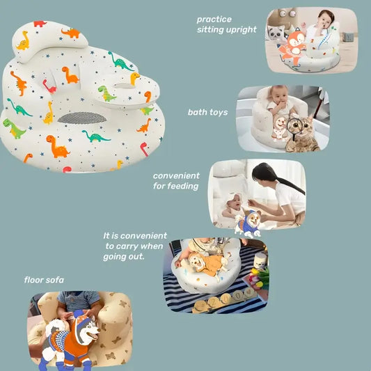 Inflatable Baby Chair with Tray - Soft Bath & Feeding Seat for Toddlers (Ideal Christmas Gift)