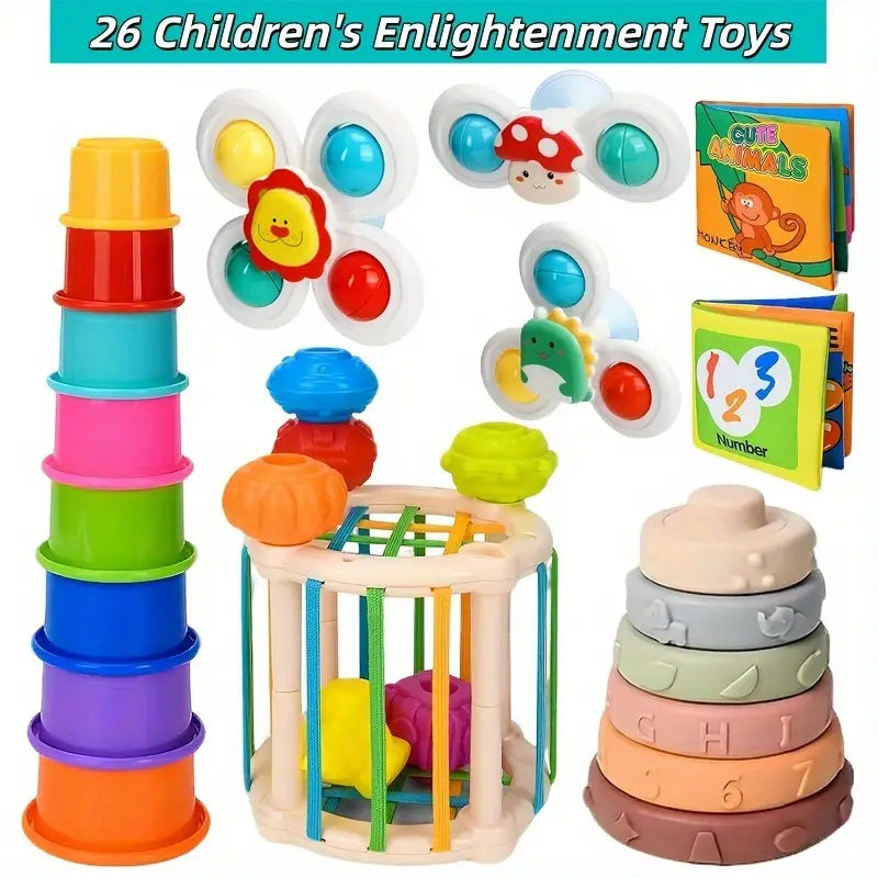 2025 New 6-in-1 Baby Toy Set, Ideal Baby Enlightenment Gift, Perfect For Birthdays/Christmas Of Kids Aged 0-4.