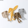 Soft Corduroy Baby Security Blanket Toy - Long Ear Bunny Lovey for Newborn