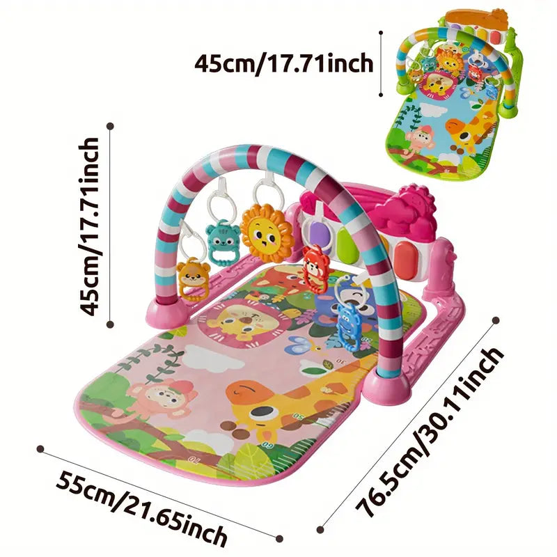 5-in-1 Multifunctional Baby Activity Center with Musical Piano Keys, Sensory Toys & Adjustable Reclining Seat