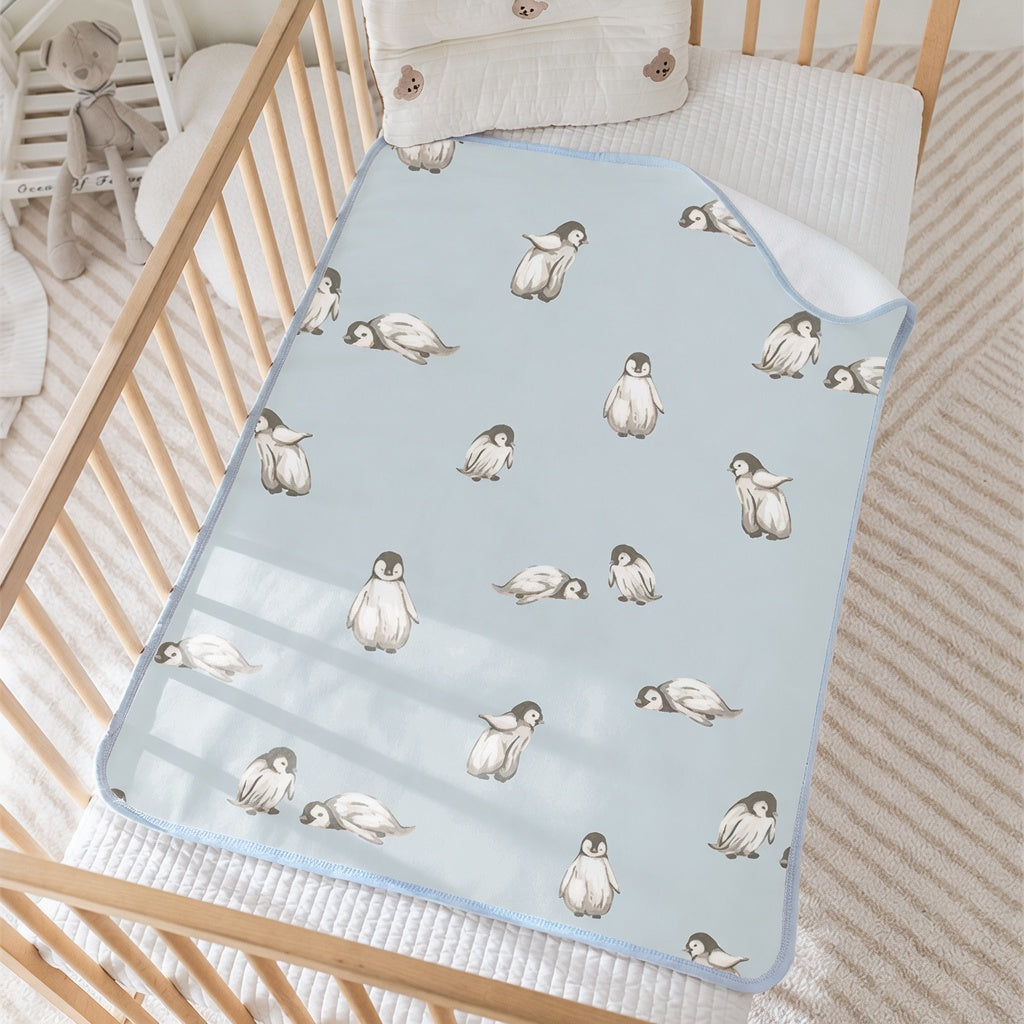 Washable Baby Changing Pad - Waterproof Quilted Cotton Nursery Mat for Crib, Bed & Tummy Time