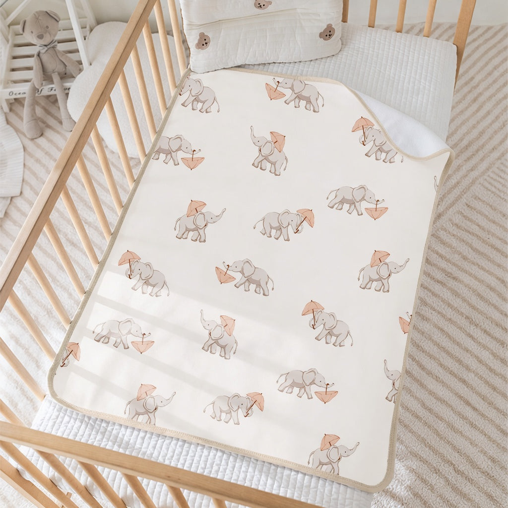 Washable Baby Changing Pad - Waterproof Quilted Cotton Nursery Mat for Crib, Bed & Tummy Time