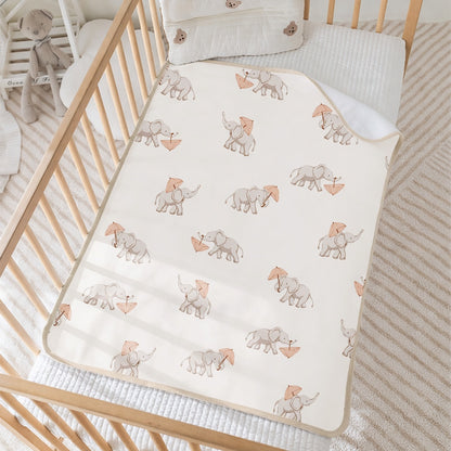 Washable Baby Changing Pad - Waterproof Quilted Cotton Nursery Mat for Crib, Bed & Tummy Time