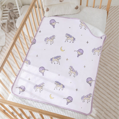 Washable Baby Changing Pad - Waterproof Quilted Cotton Nursery Mat for Crib, Bed & Tummy Time