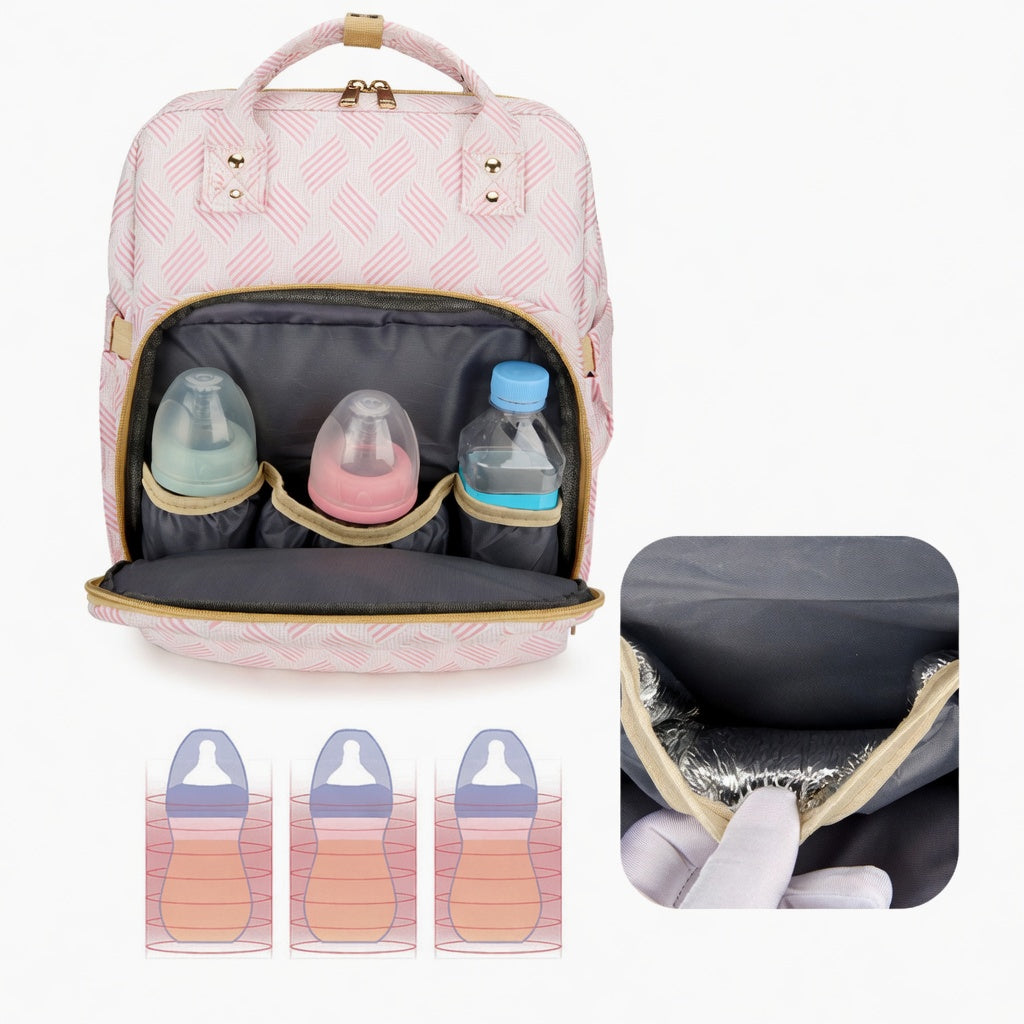 Lightweight Diaper Bag Backpack – Oxford Mommy Bag with Changing Station & Insulated Pockets