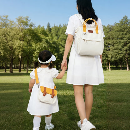 Convertible Nylon Diaper Backpack with Removable Pouch - Lightweight Large Capacity Waterproof Baby Bag for Mom and Toddler
