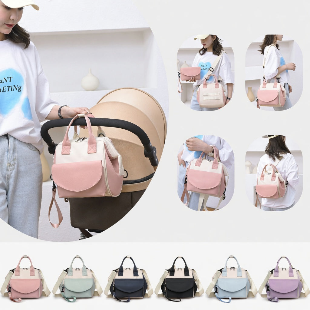 Lightweight Detachable Diaper Bag Backpack -4-in-1 Mommy Bag with Stroller Straps, Waterproof Large Capacity Baby Travel Tote