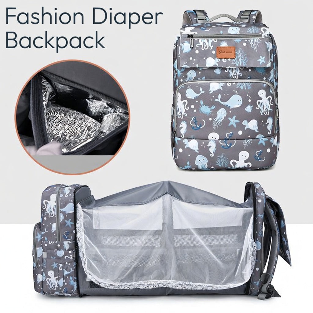 Diaper Bag Backpack with Changing Station, Large Capacity, Waterproof Diaper Backpack