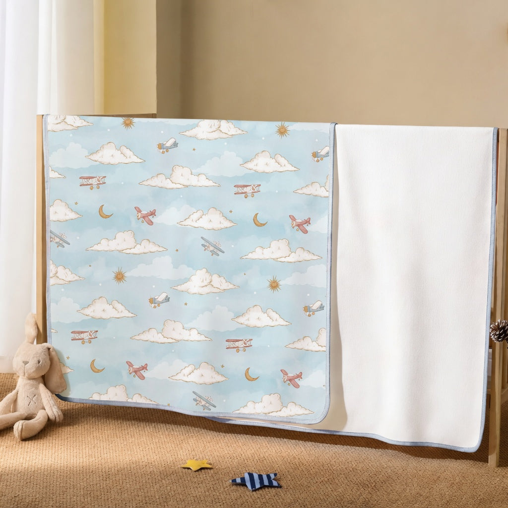 Washable Baby Changing Pad - Waterproof Quilted Cotton Nursery Mat for Crib, Bed & Tummy Time