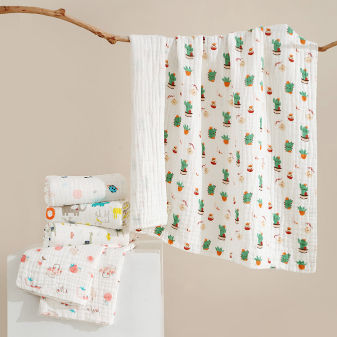 100% Cotton Newborn Bath Towel, Multifunctional Blanket