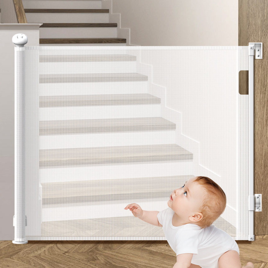 Baby Gate Retractable Gates for Stairs, Mesh Dog Gate for The House, Long Child Safety Gates for Doorways, Hallways, Cat Gate Indoor/Outdoor