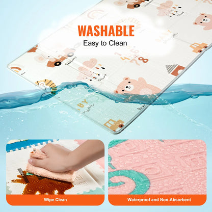 51"x79" Baby Play Mat Kids Crawling Soft Activity Floor Playmat 2 Side