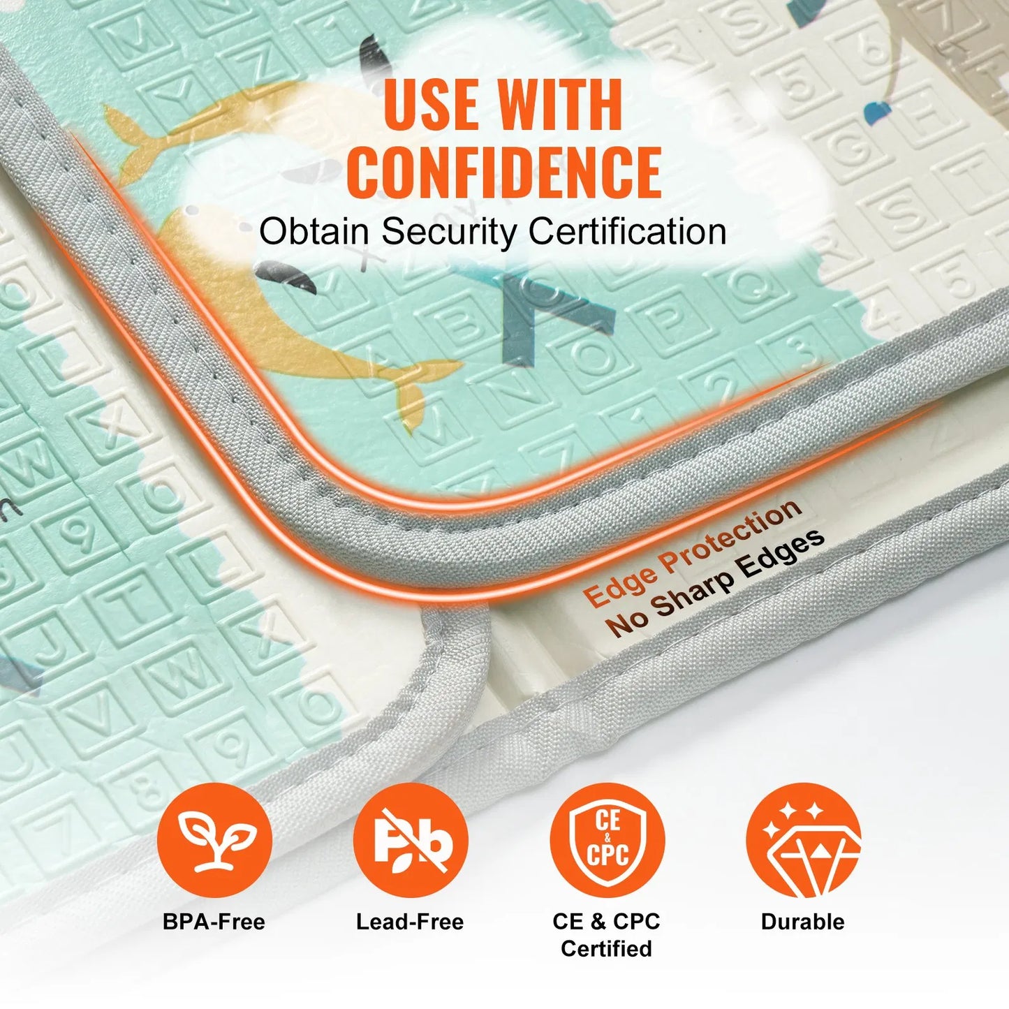 51"x79" Baby Play Mat Kids Crawling Soft Activity Floor Playmat 2 Side