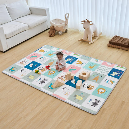 51"x79" Baby Play Mat Kids Crawling Soft Activity Floor Playmat 2 Side